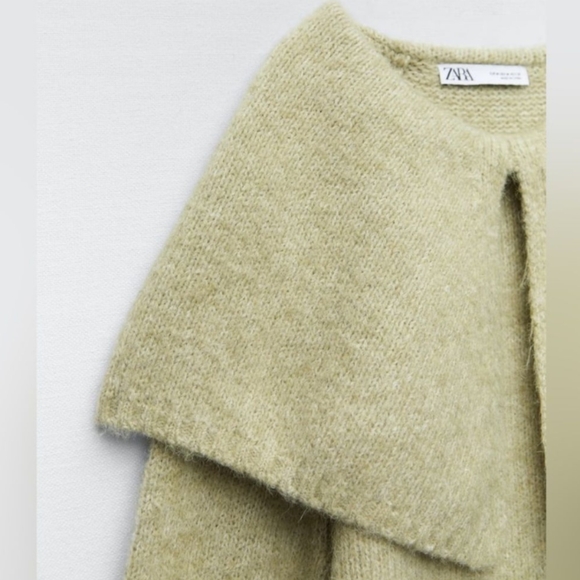 Zara Wide Lapel Knit Sweater New - Picture 3 of 4